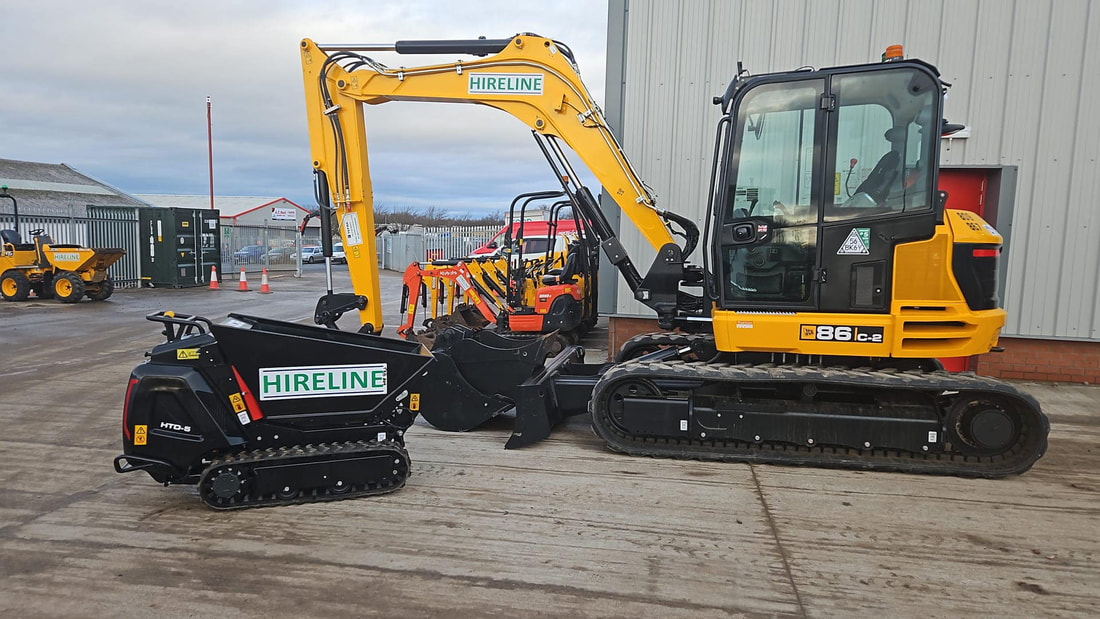 Excavator and Dumper in Edinburgh, the Lothians and Central Scotland by Hireline Plant Hire, click here for an excavator and dumper hire quote near you in Scotland