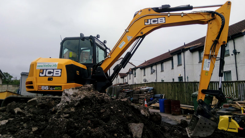 Self drive excavator hire East Lothian Scotland.